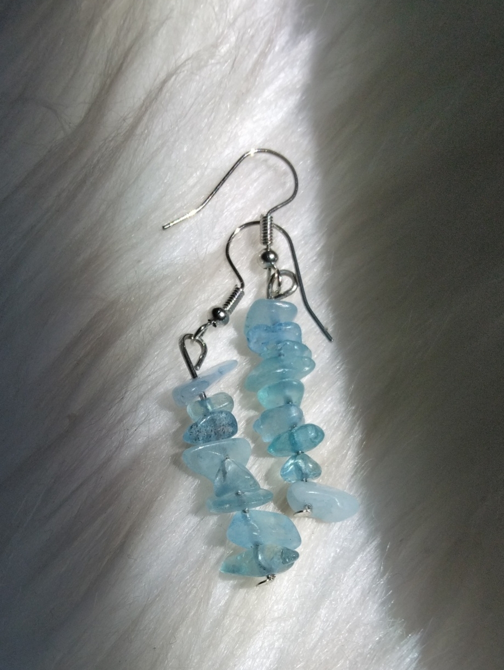 Aquamarine Chip Dangle Earrings